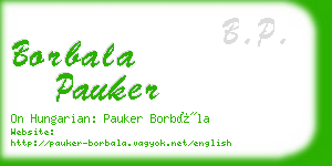 borbala pauker business card